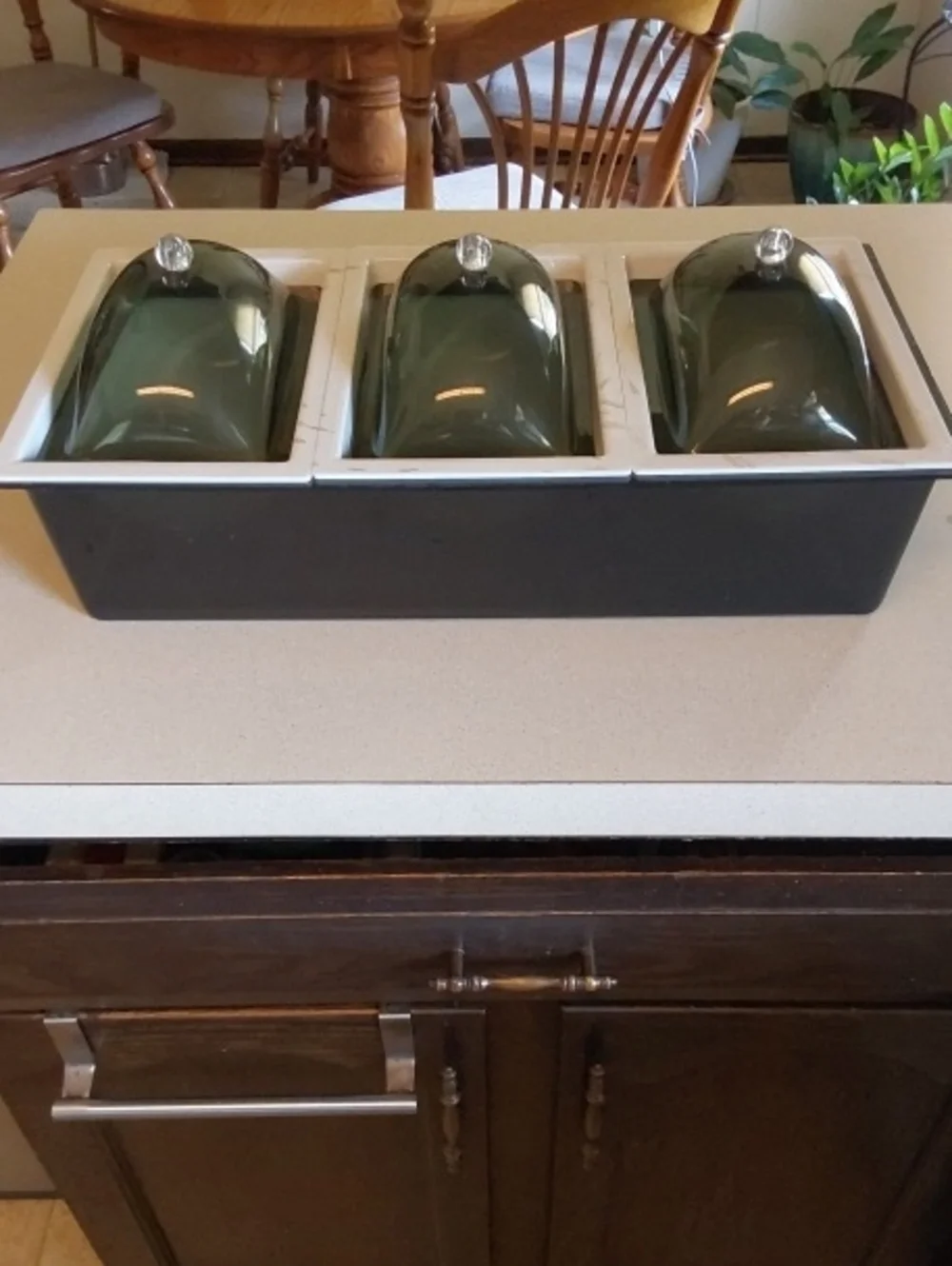 Vintage Mid Century 1960s Acrylic Tripple Dome Food Warmer And Cooler Server